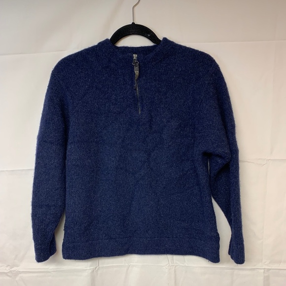 Fisherman Sweaters - Fisherman Out of Ireland women sweater SZ M navy wool & cashmere warm outdoors